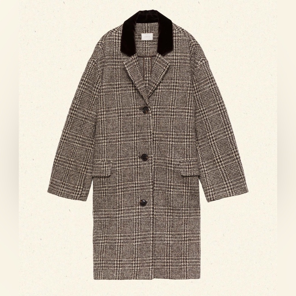 NWOT DOEN DOVER COAT IN HOUNDSTOOTH CHECK WOOL